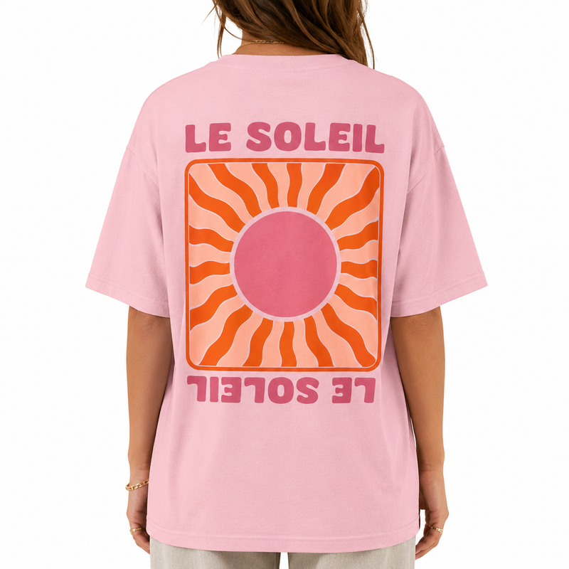 T-shirt femme coupe oversize à motif soleil