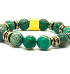 Bracelet Prague jaspe vert porté au poignet