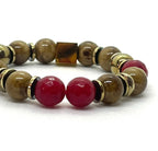 Bracelet agate rouge et jaspe paysage porté au poignet
