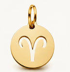 Détail du pendentif astrologique en acier inoxydable