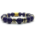 Bracelet Prague 10 mm en calcédoine mauve à facettes