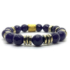 Bracelet Prague 10 mm en calcédoine mauve à facettes