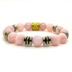 Bracelet Prague 10 mm en quartz rose poudré