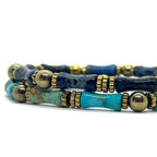 Bracelets Miss Bambou jaspe impérial bleu et turquoise portés