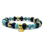 Bracelet Abacus lapis-lazuli turquoise porté au poignet
