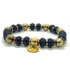 Bracelet Abacus en lapis-lazuli bleu nuit 6 mm