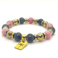 Bracelet Beaulieu 8 mm quartz rose et labradorite