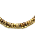 Bracelet double rang jaseron acier porté au poignet