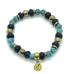 Bracelet Abacus en lapis-lazuli et turquoise 8 mm