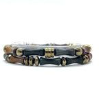 Set de 2 bracelets Miss Bambou jaspe impérial brun et vert