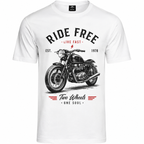 T-shirt homme Moto Café Racer Vintage : détail de la moto café racer rétro