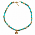 Collier Zodiaque Jaspe impérial & médaille astrologique
