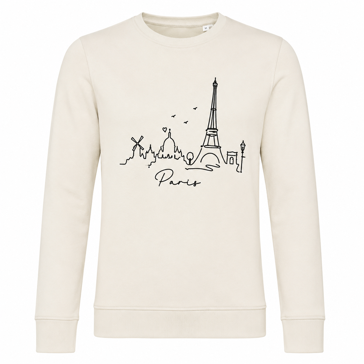 Sweat femme Paris : détail de la ligne continue des monuments parisiens