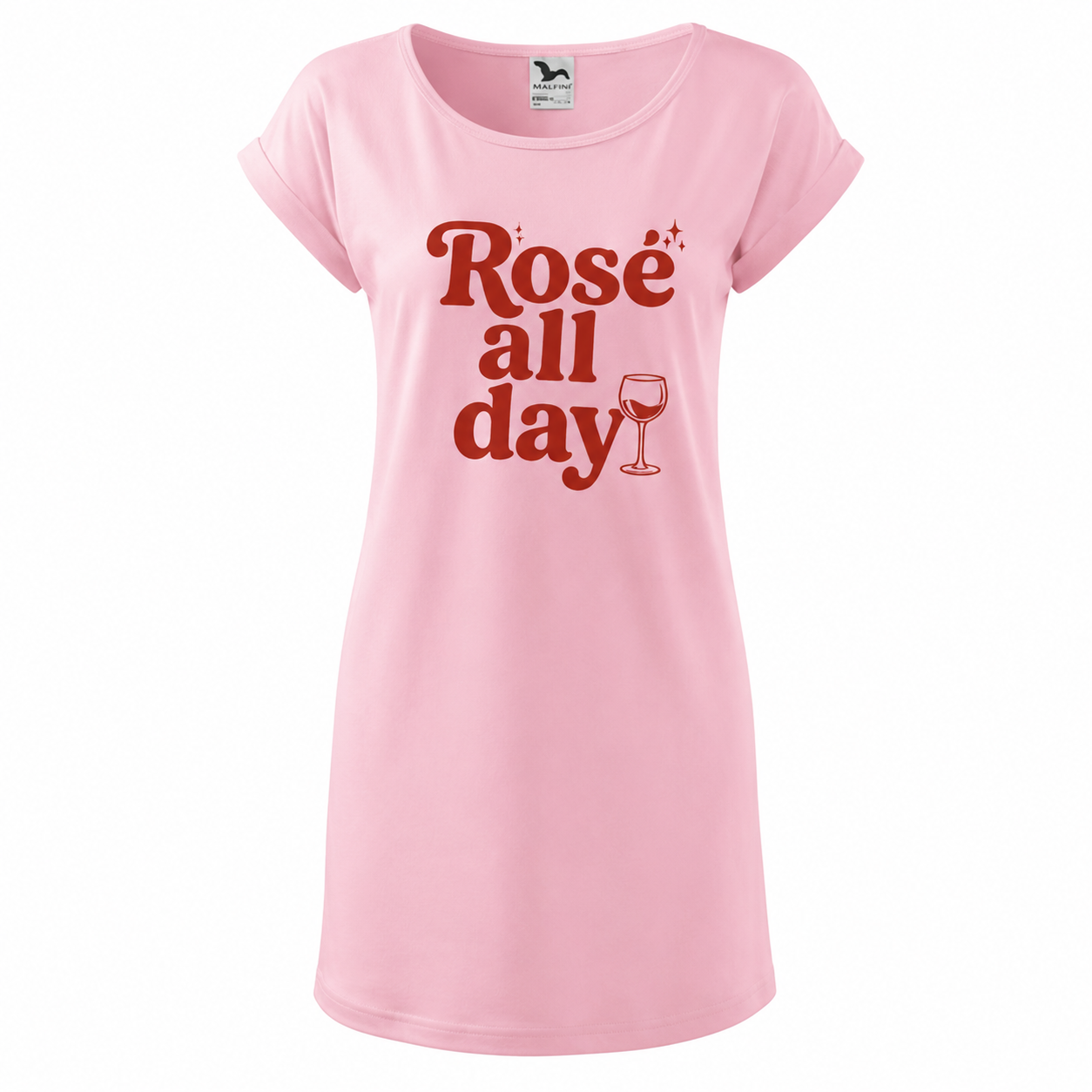 Robe femme Rosé All Day : détail du verre de rosé et du lettrage rétro