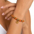 Bracelet Beaulieu 8 mm Agate orangé