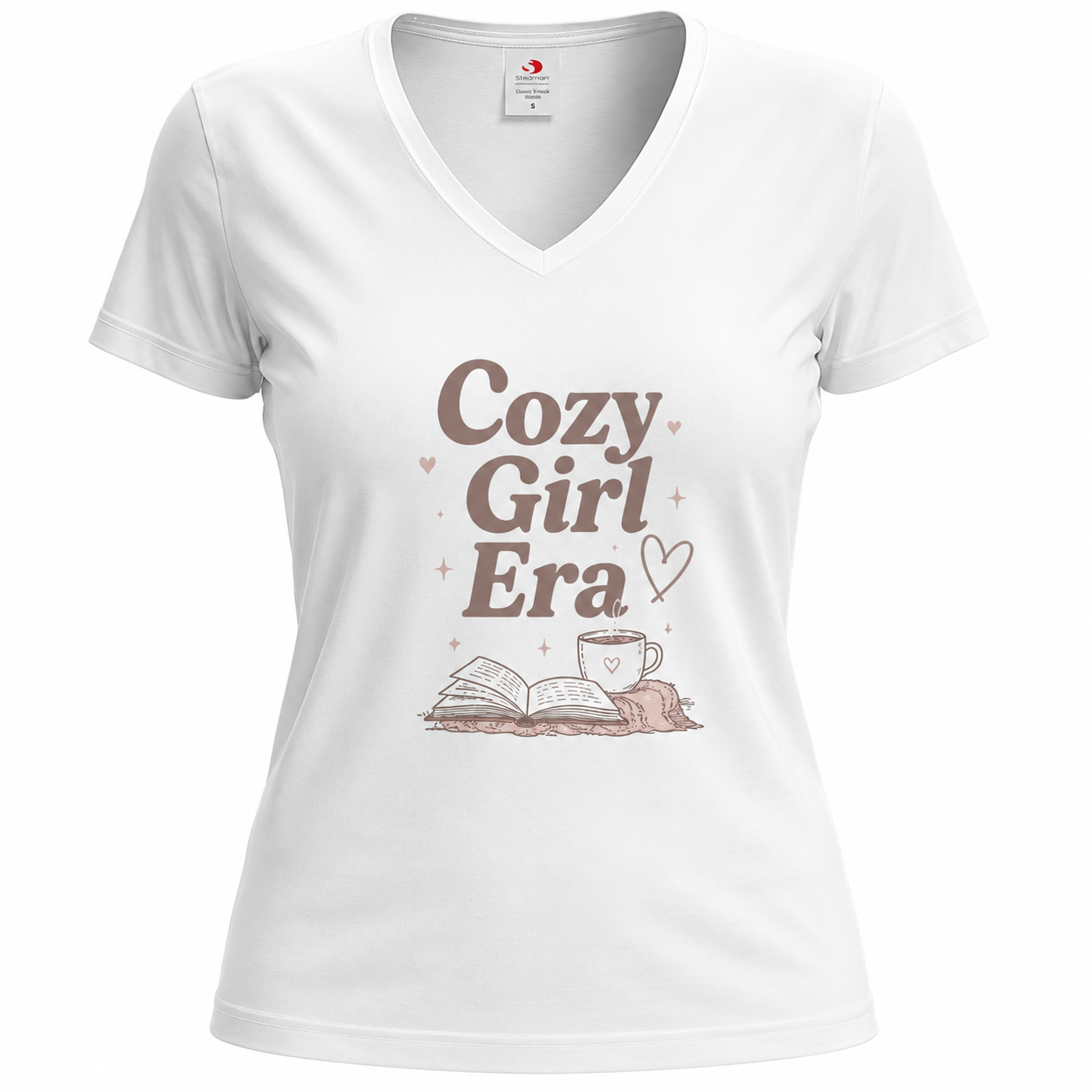 T-shirt femme col V Cozy Girl Era : détail du visuel Cozy Girl Era
