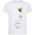 T-shirt enfant Abeille : détail du motif abeille dorée