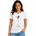 T-shirt femme Abeille : abeille et slogan Sois toi-même et rayonne, col rond