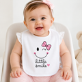 Bavoir bébé Little Smile : motif smiley Little Smile, cadeau de naissance fille