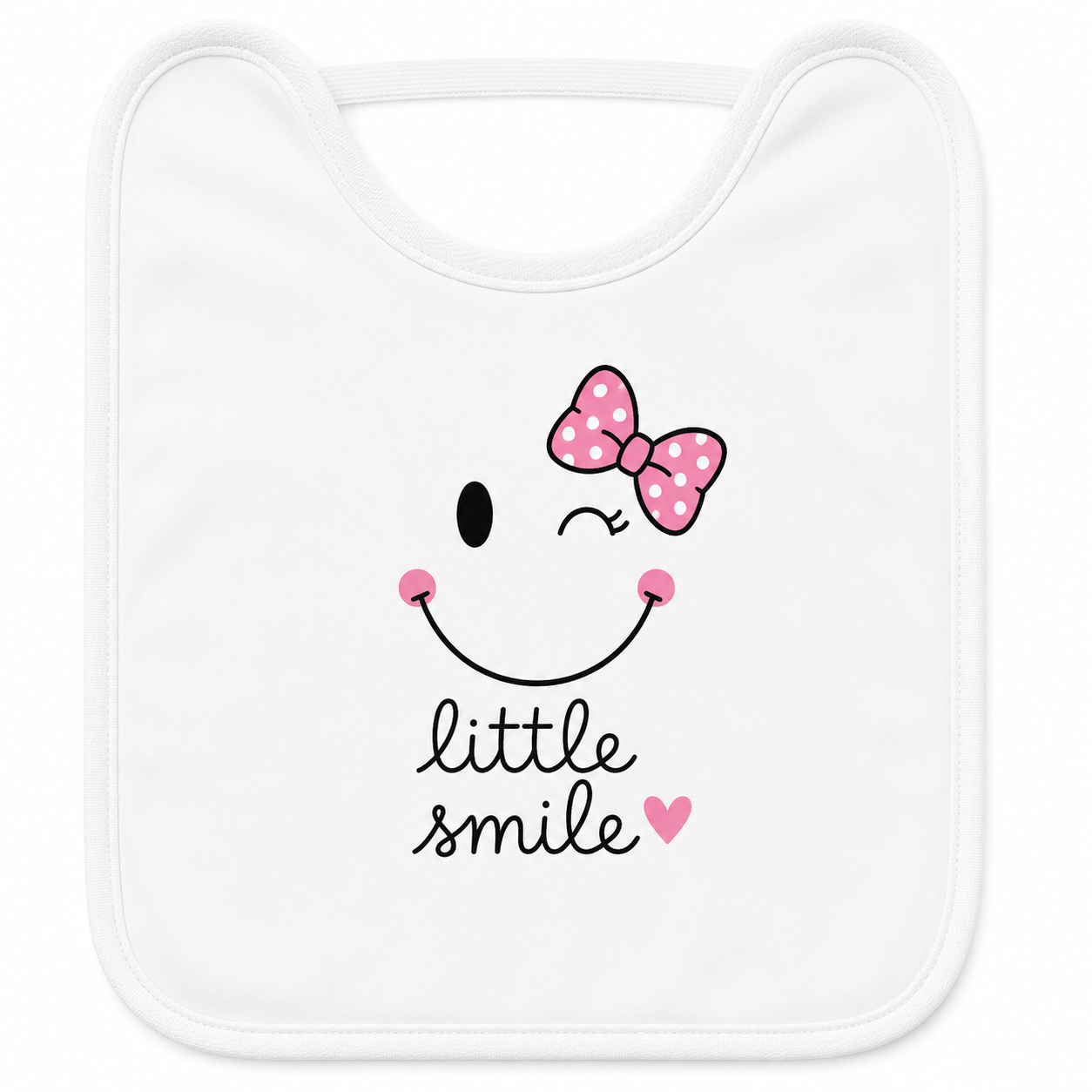 Bavoir bébé Little Smile : détail du motif Little Smile