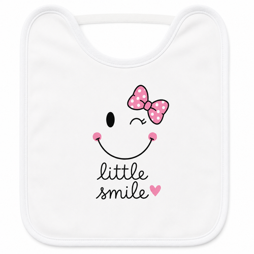 Bavoir bébé Little Smile : détail du motif Little Smile