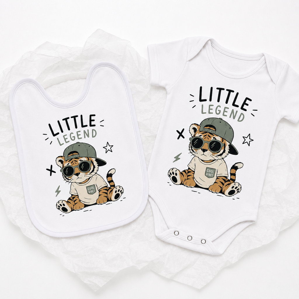 Bavoir Little Legend, bavoir bébé en coton imprimé en France — vue complémentaire 6