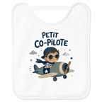 Bavoir Petit Co-Pilote, bavoir bébé en coton imprimé en France — autre vue