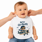 Bavoir Petit Co-Pilote, bavoir bébé en coton imprimé en France — vue complémentaire 4