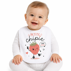 Bavoir Petite Chipie, bavoir bébé en coton imprimé en France