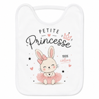 Bavoir Petite Princesse, bavoir bébé en coton imprimé en France — autre vue