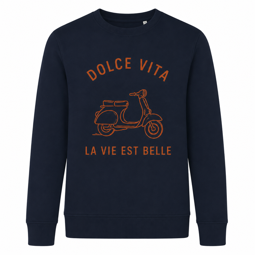 Sweat marine Dolce Vita : slogan Dolce Vita