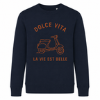 Sweat marine Dolce Vita : slogan Dolce Vita