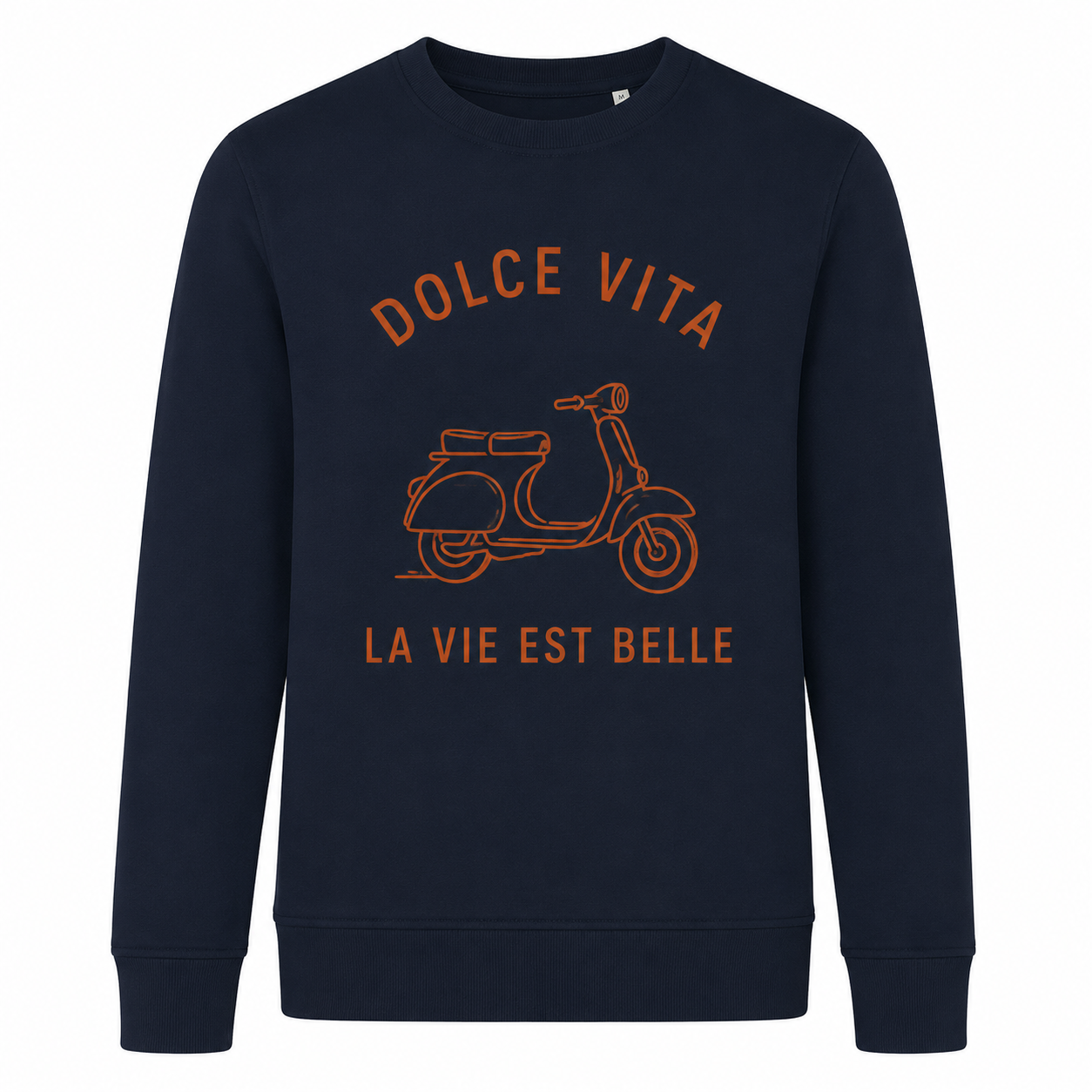 Sweat marine Dolce Vita : slogan Dolce Vita