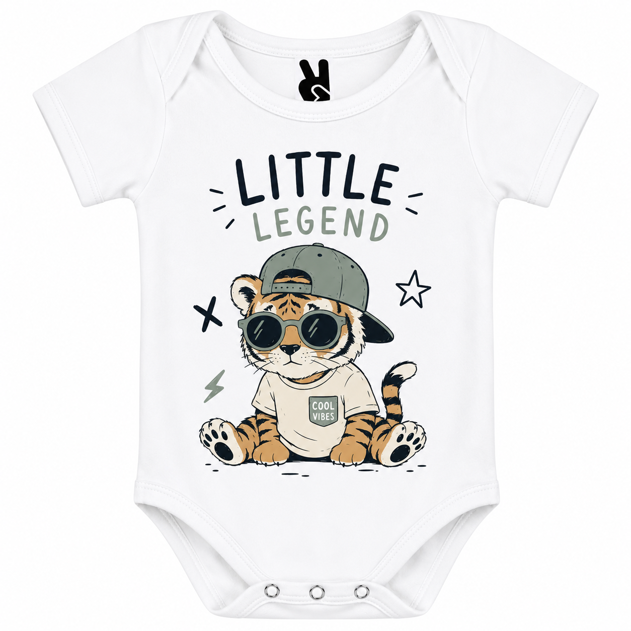 Body bébé Little Legend : détail du motif Little Legend