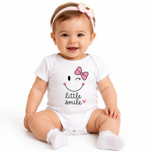 Body bébé Little Smile : motif smiley Little Smile, cadeau de naissance fille