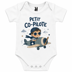 Body bébé Petit Co-Pilote : détail du motif Petit Co-Pilote