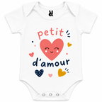 Body bébé Petit Cœur d'Amour : détail du motif cœur d'amour
