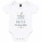 Body bébé Petit Mousse : détail du motif marin Petit Mousse