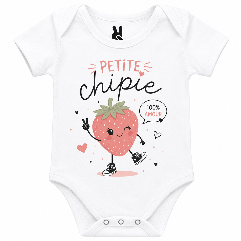 Body bébé Petite Chipie : détail du motif Petite Chipie