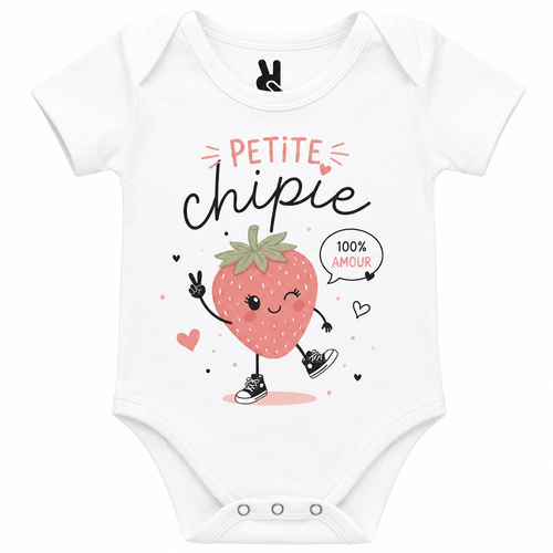 Body bébé Petite Chipie : détail du motif Petite Chipie