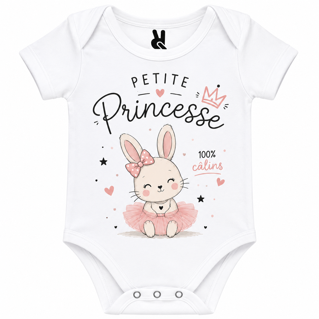 Body bébé Petite Princesse : détail du motif Petite Princesse