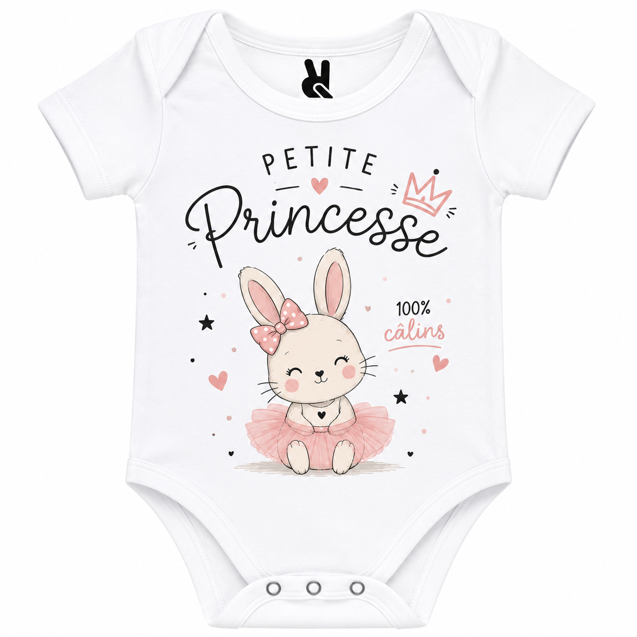Body bébé Petite Princesse : détail du motif Petite Princesse