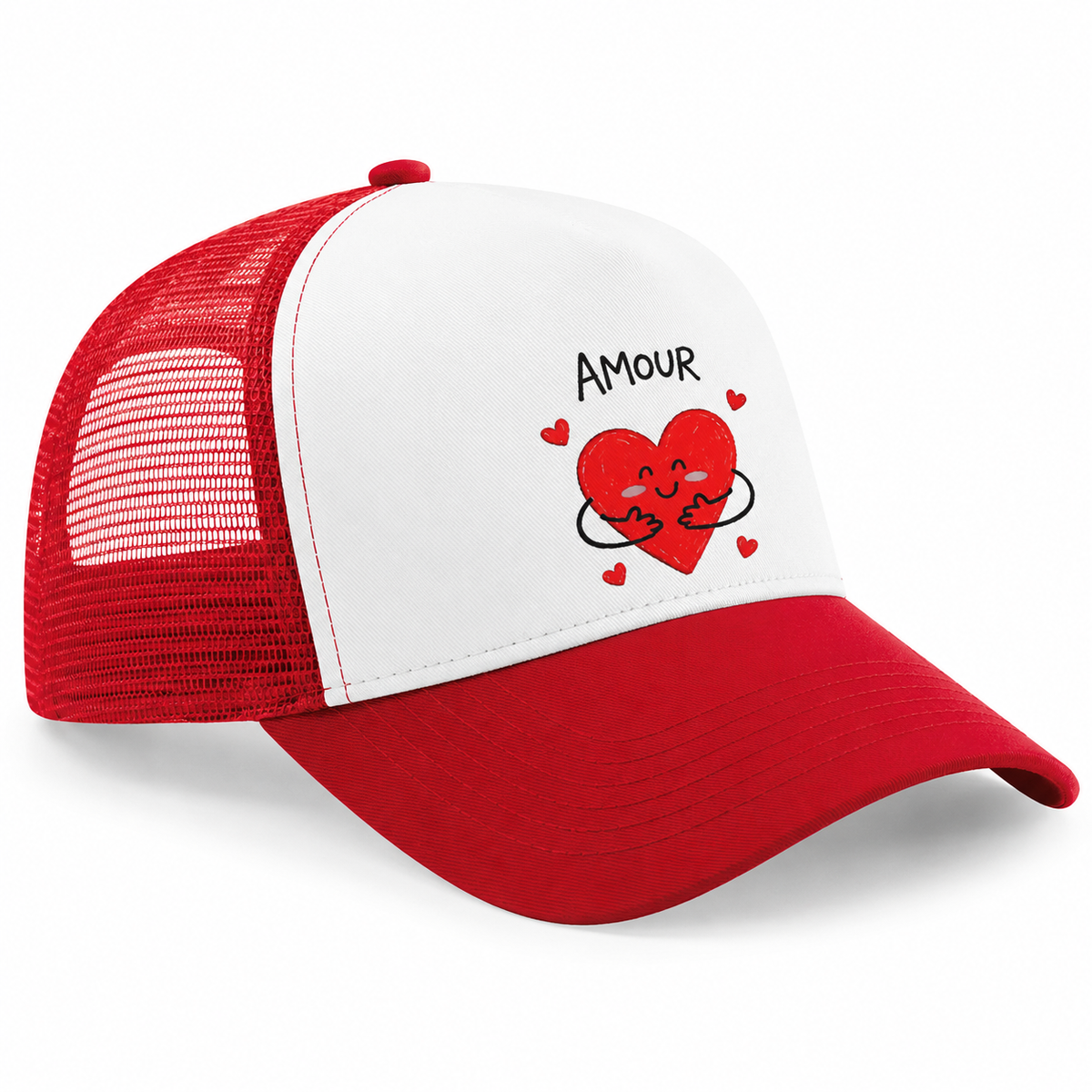 Casquette Enfant Amour Cœur Câlin, casquette enfant réglable imprimée en France — autre vue