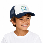 Casquette Enfant Beach Life Surf Chill Repeat, casquette enfant réglable imprimée en France