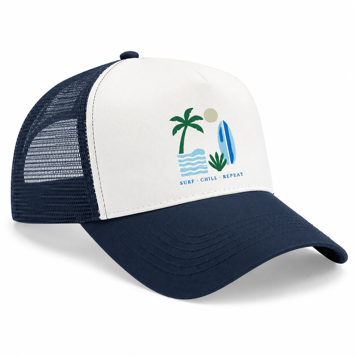 Casquette Enfant Beach Life Surf Chill Repeat, casquette enfant réglable imprimée en France — autre vue