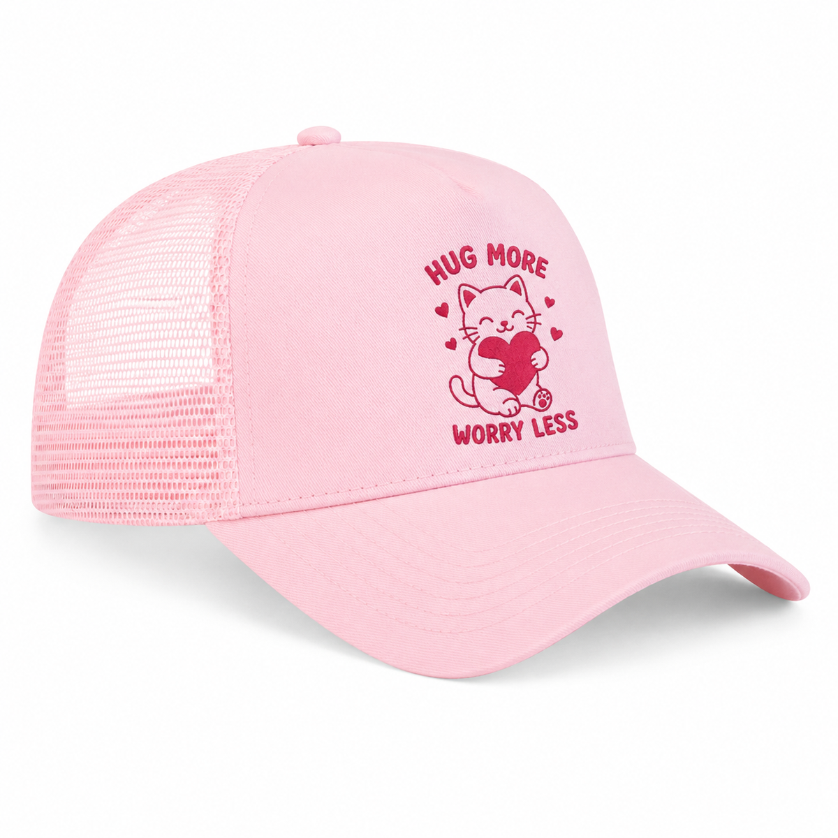 Casquette Enfant Hug More Worry Less, casquette enfant réglable imprimée en France — autre vue