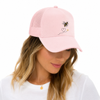Casquette trucker femme rose pastel Abeille : motif abeille brodé