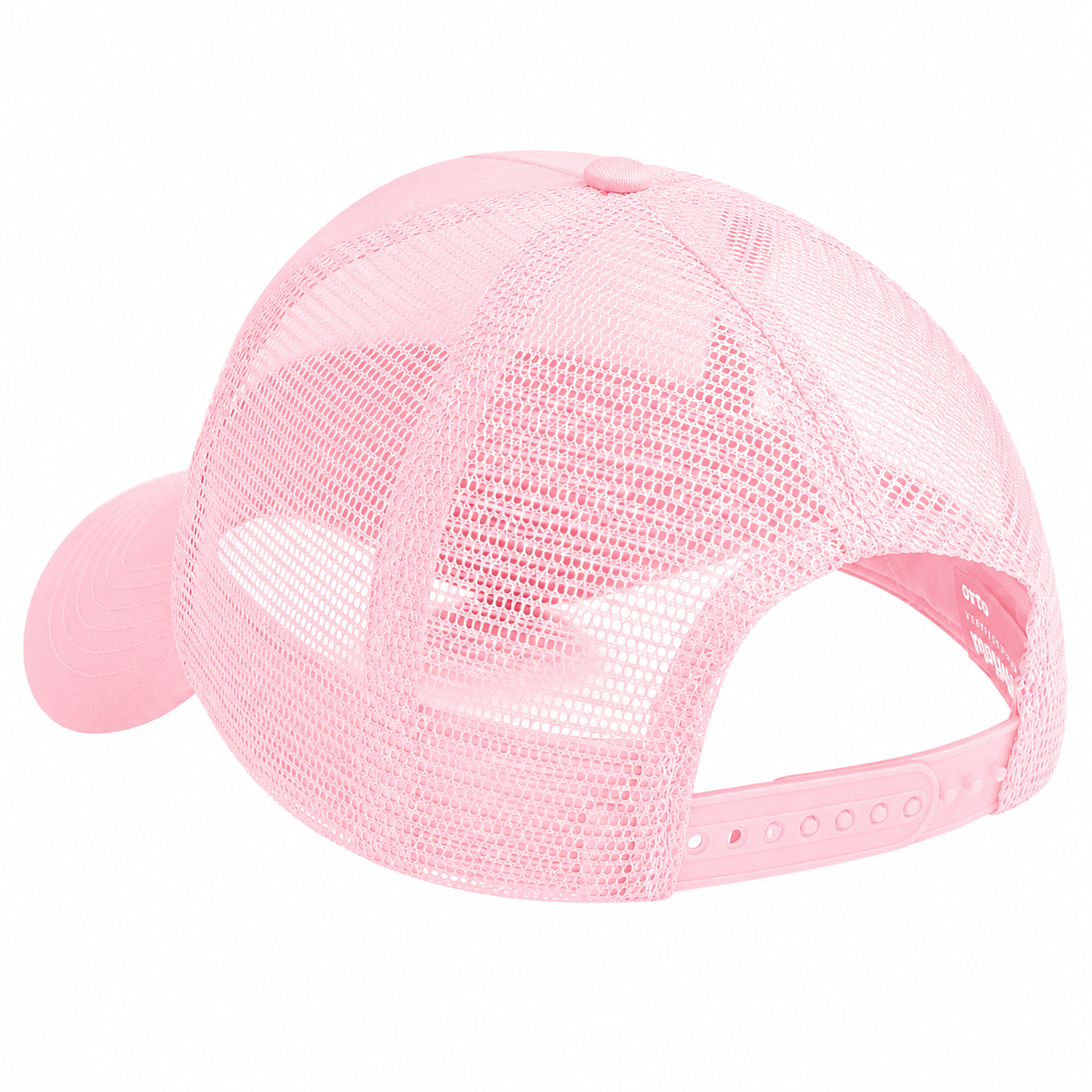 Casquette trucker femme rose pastel Abeille : vue de côté avec filet