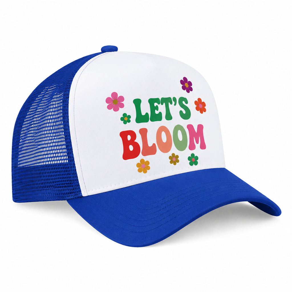Casquette Trucker Let's Bloom, casquette adulte réglable imprimée en France — autre vue