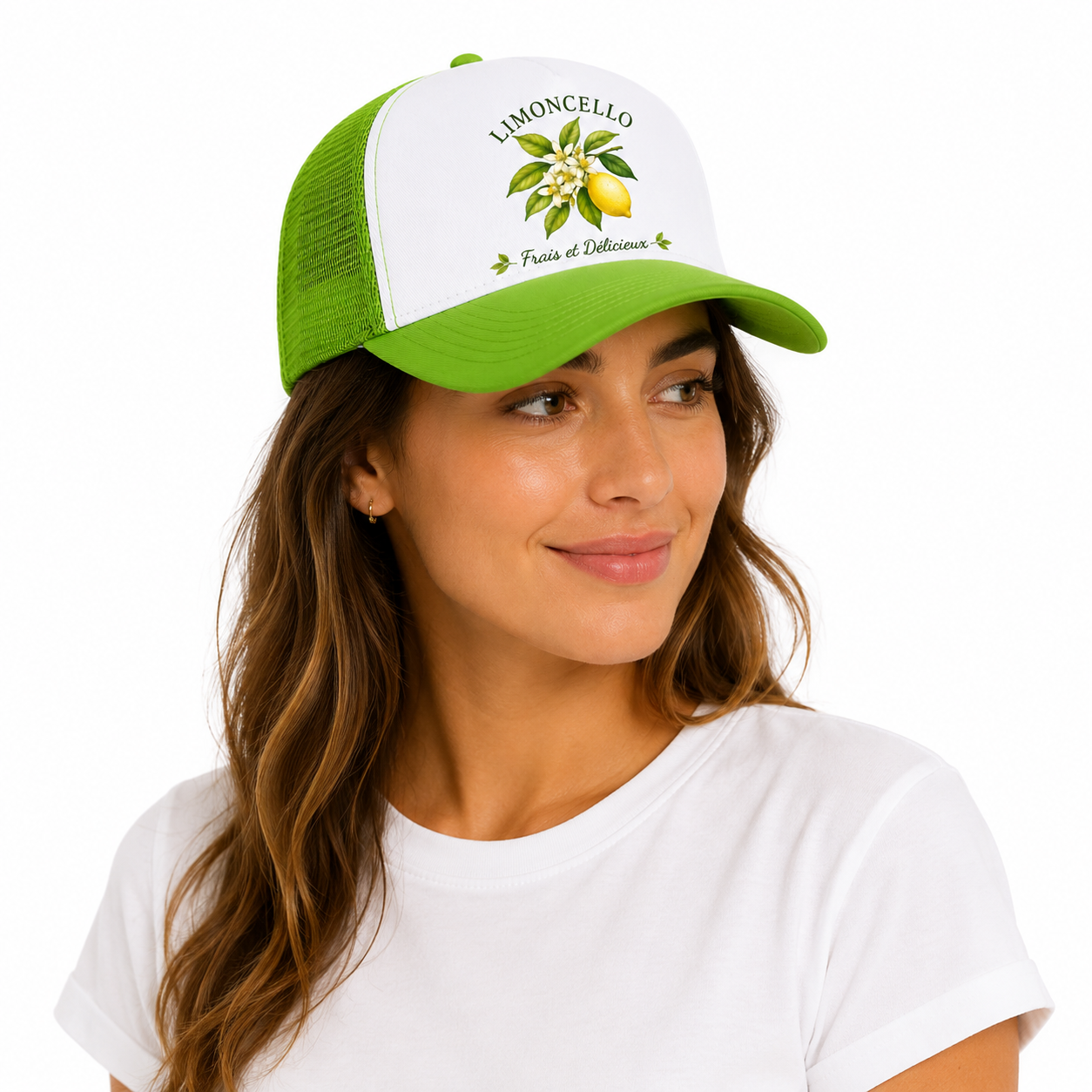 Casquette trucker Limoncello : coloris rose avec filet respirant